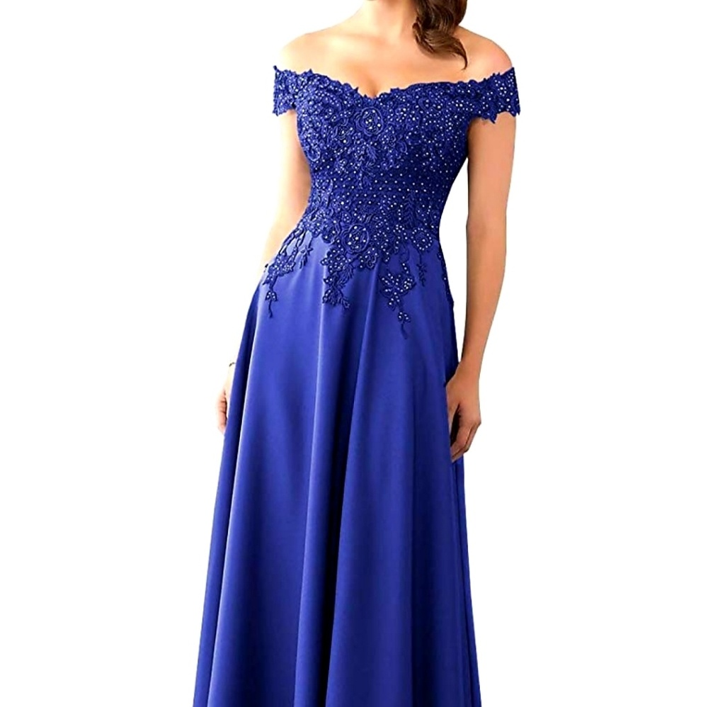 Formal Evening Dress Lace Off Shoulder